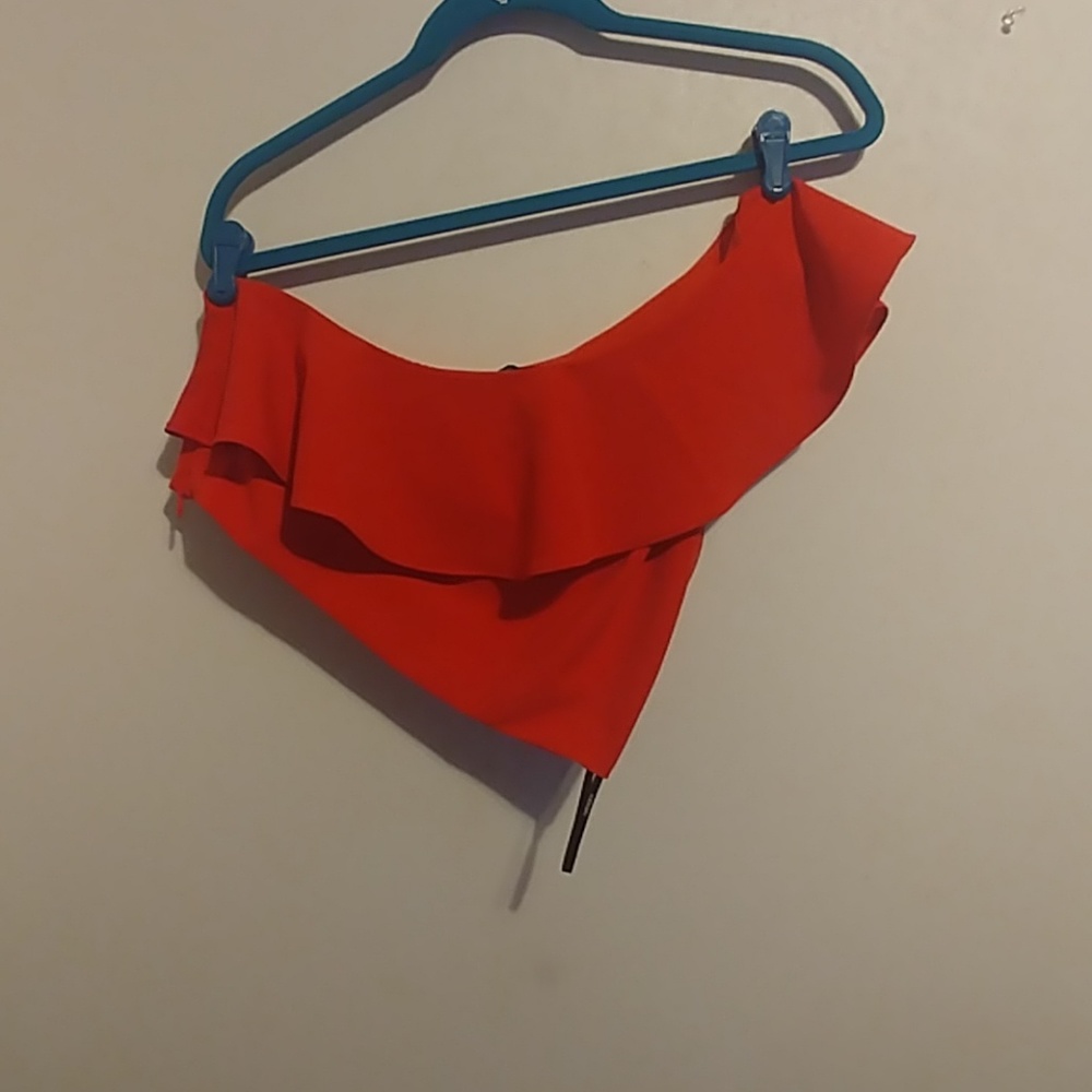 Woven Crop Top- Tomato